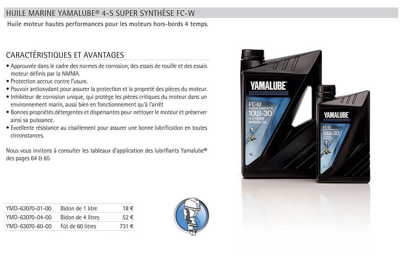 huile marine yamalube 4-s super synthèse fc-w