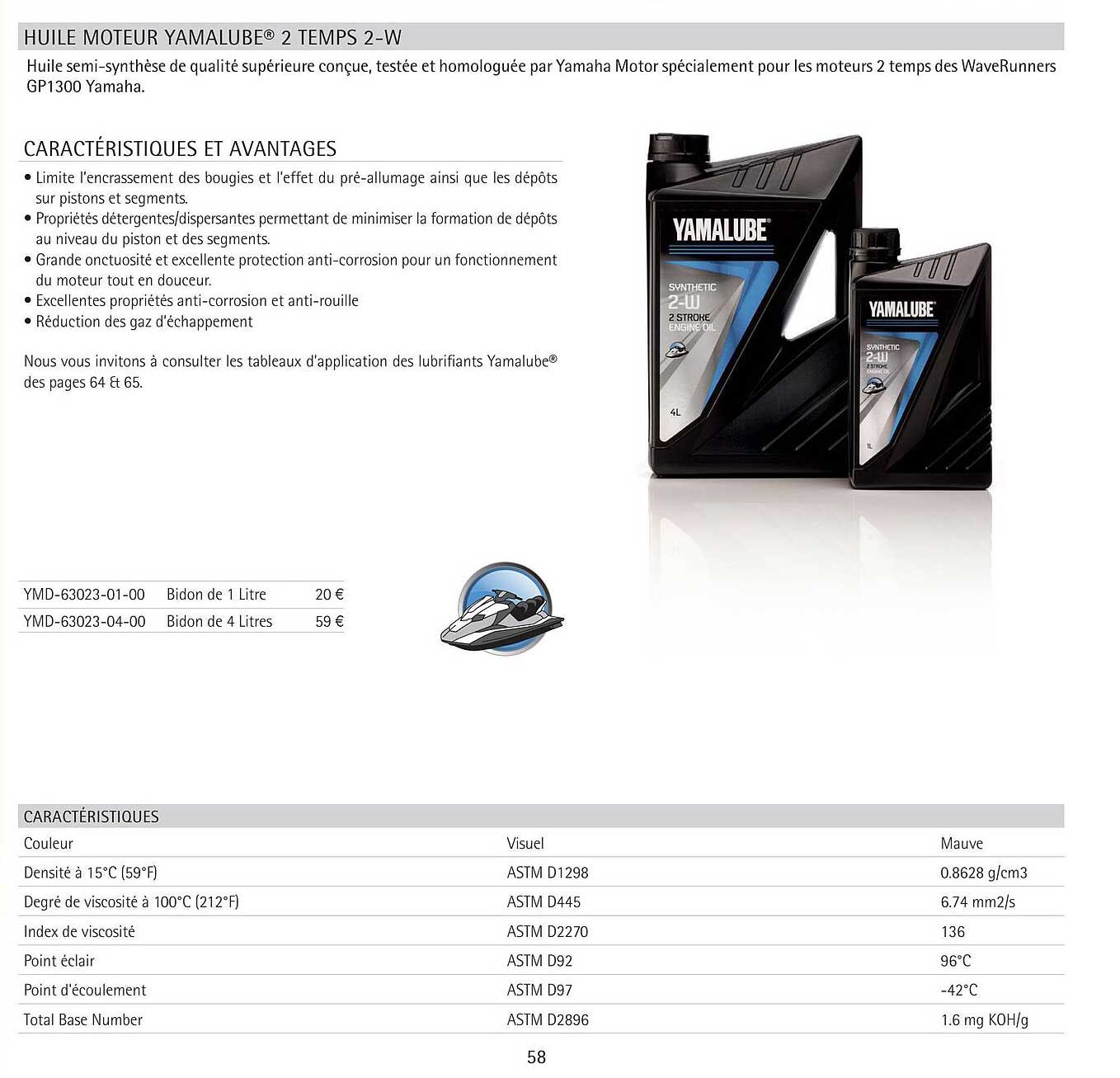 huile moteur yamalube 2 temps 2-w