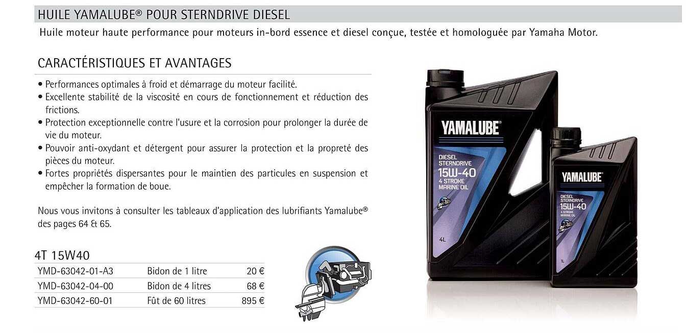 huile yamalube pour sterndrive diesel