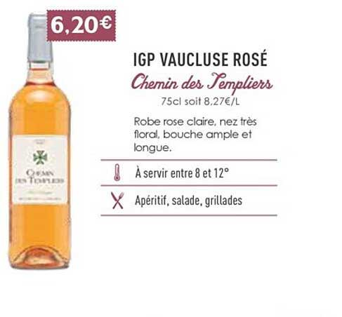 igp vaucluse rosé chemin des templiers
