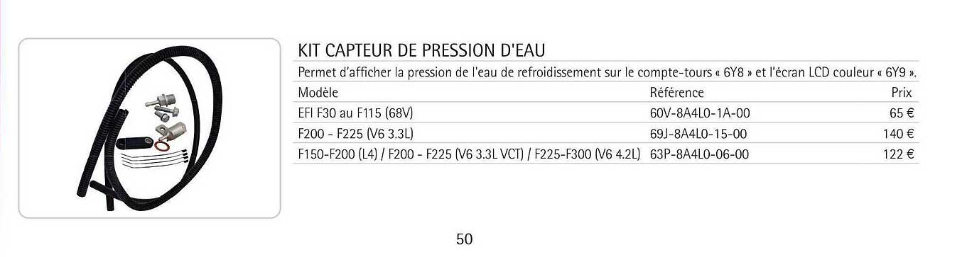 kit capteur de pression d'eau
