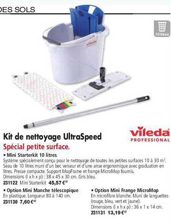 kit de nettoyage ultraSpeed vileda professional