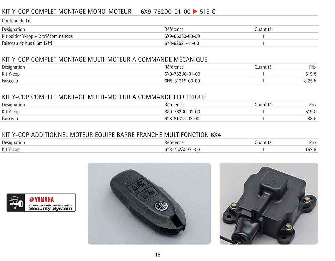 kit y-cop complet montage mono-moteur 6x9-762do-01-00