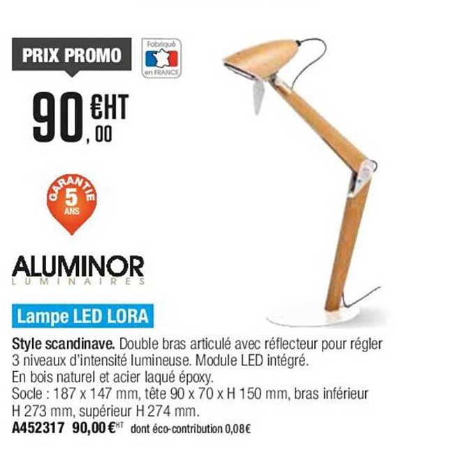 lampe led lora aluminor