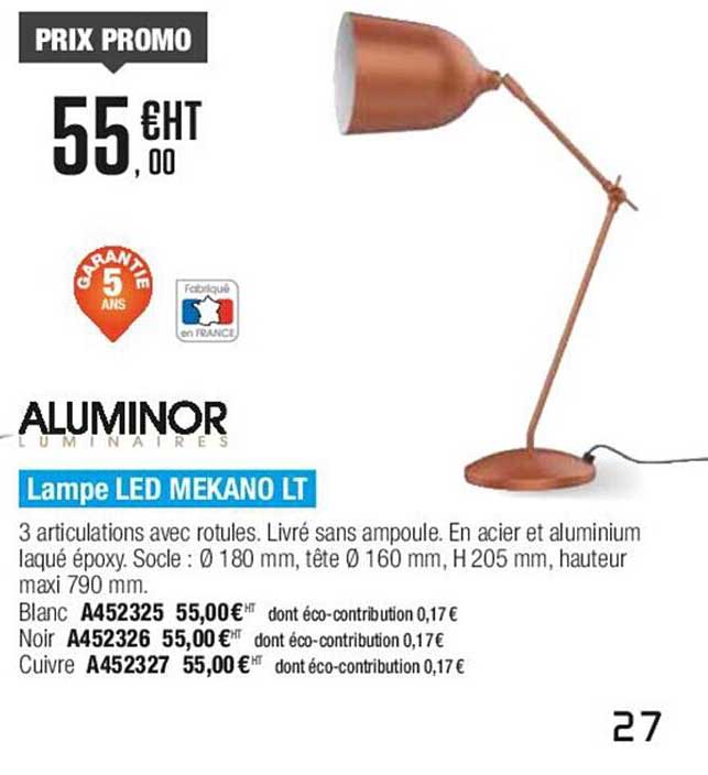 lampe led mekano lt aluminor