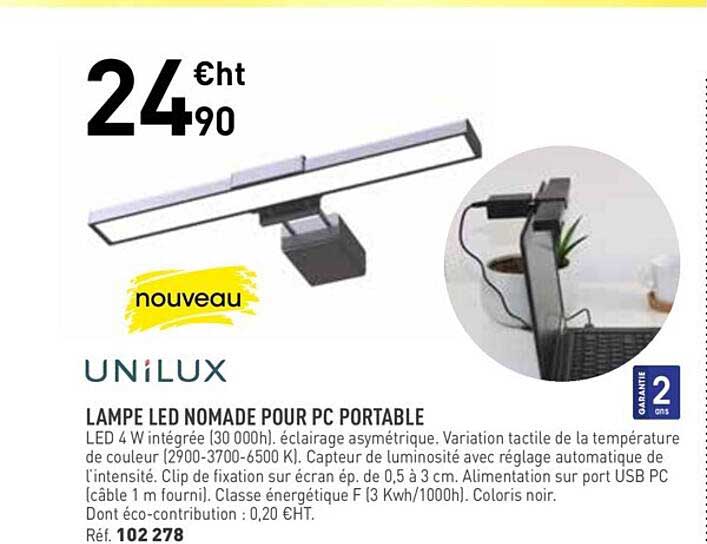 Lampe Led Nomade Pour Pc Portale Unilux