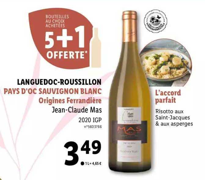 languedoc-roussillon pays d'oc sauvignon blanc origines ferrandière jean-claude mas 2020 igp