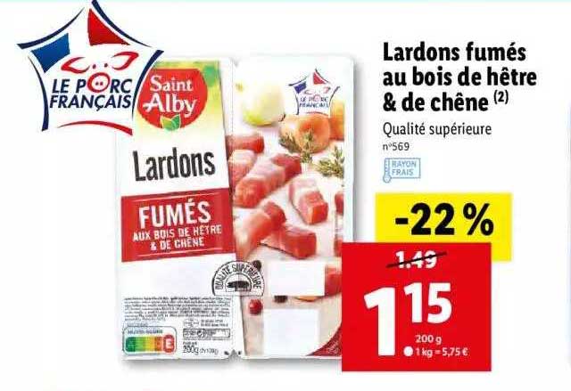 lardons fumés au bois de hêtre & de chêne saint alby