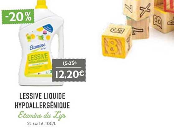 lessive liquide hypoallergénique etamine du lys