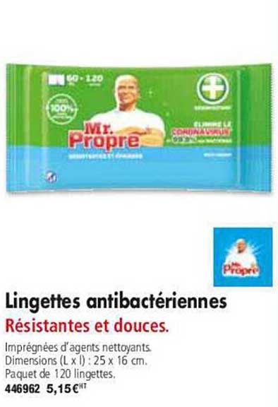 lingettes antibactériennes mr propre