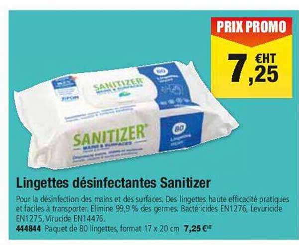 lingettes désinfectantes sanitizer