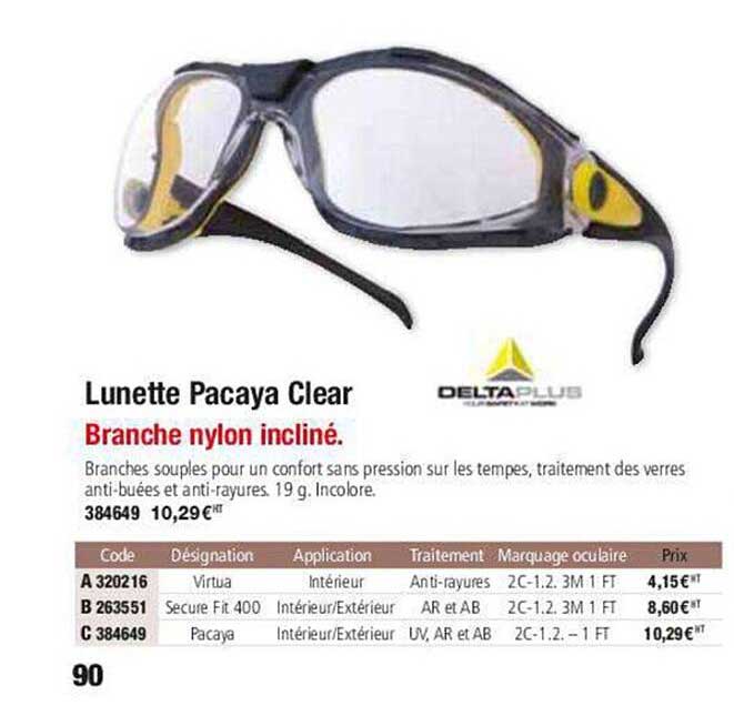 lunette pacaya clear deltaplus