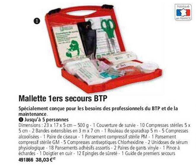 mallette 1ers secours btp
