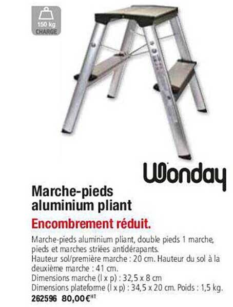 marche-pieds aluminium pliant wonday