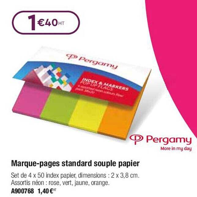 marque-pages standard souple papier pergamy
