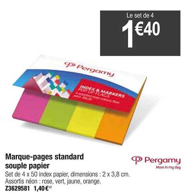 marque-pages standard souple papier pergamy