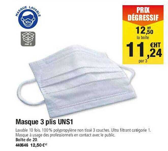 masque 3 plis uns1