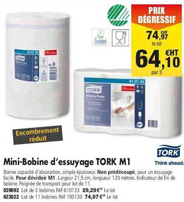 mini-bobine d'essuyage tork m1