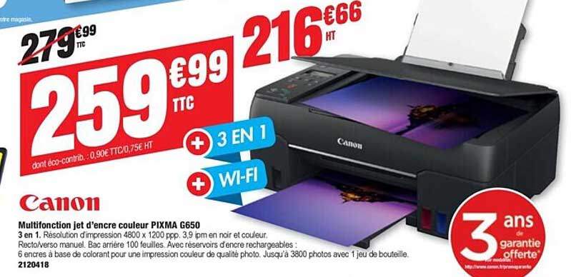 multifonction jet d'encre couleur pixma g650 canon