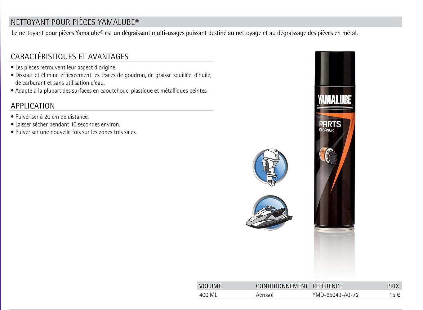 nettoyant pour pièces yamalube