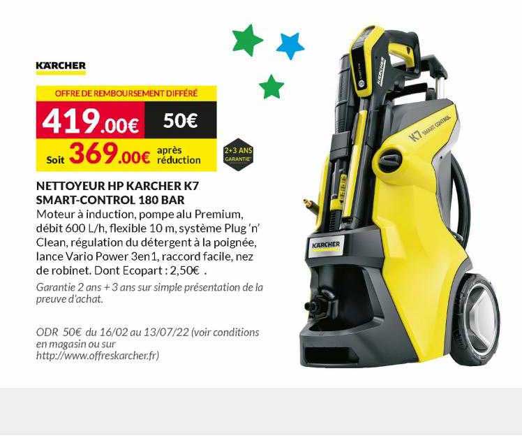 nettoyeur hp kärcher k7 smart-control 180 bar kärcher