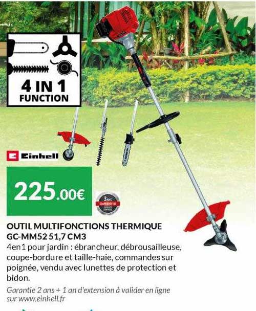 outil multifonctions thermique gc-mm52 51,7 cm3 einhell