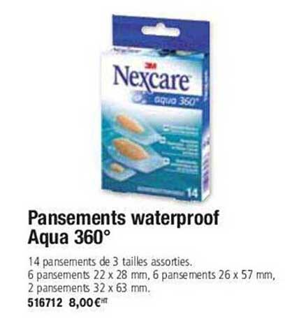 pansements waterproof aqua 360° nexcare