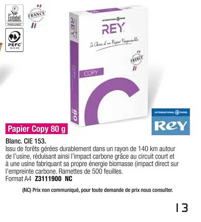 papier copy 80 g rey