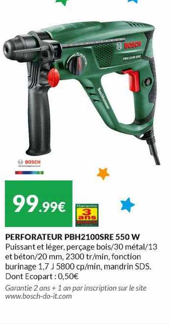 Perforateur Pbh2100sre 550 W Bosch