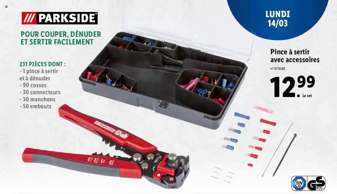 Pince à Sertir Avec Accessoires Parkside