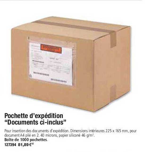 pochette d'expédition "documents ci-inclus"