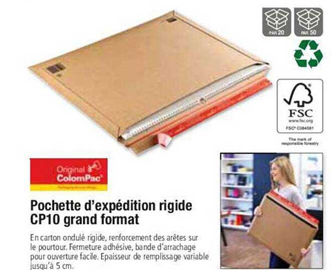 pochette d'expédition rigide cp10 grand format