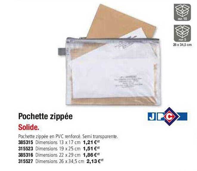 pochette zippée jpc