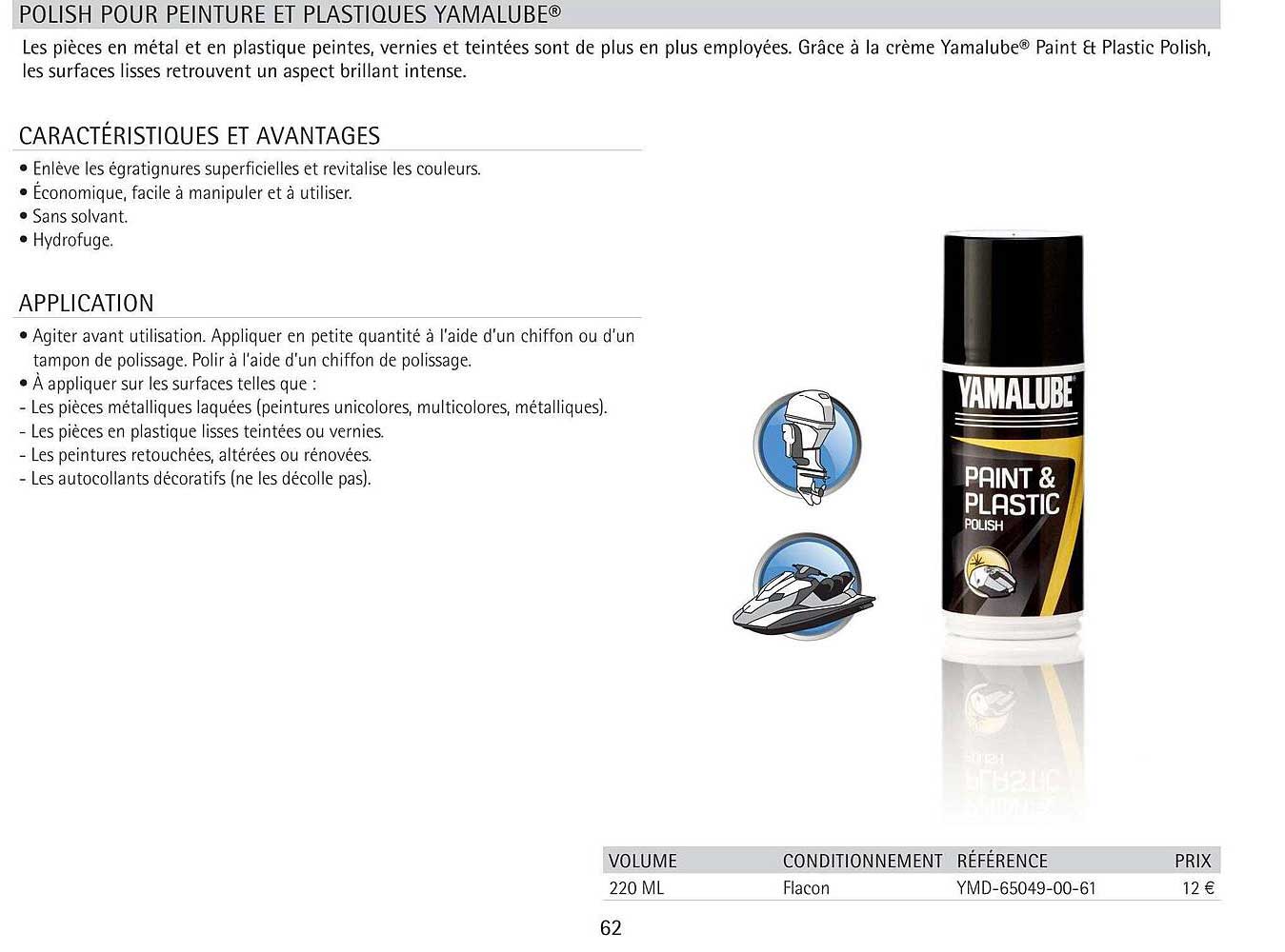 Polish Pour Peinture Et Plastiques Yamalube