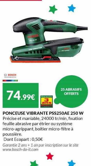 ponceuse vibrante pss250ae 250 w bosch