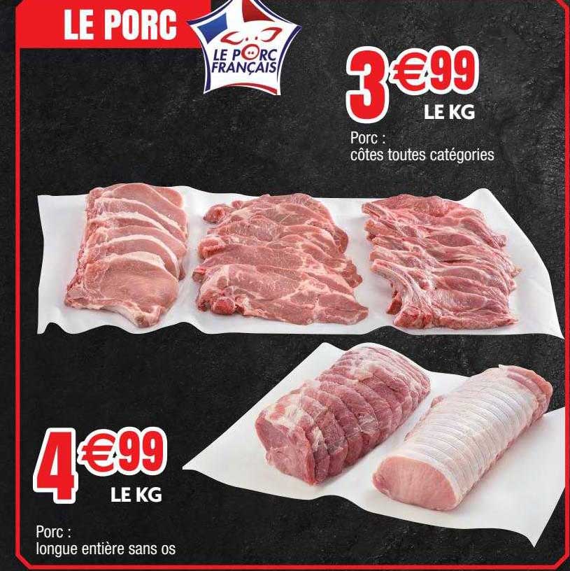 porc : côtes toutes catégories