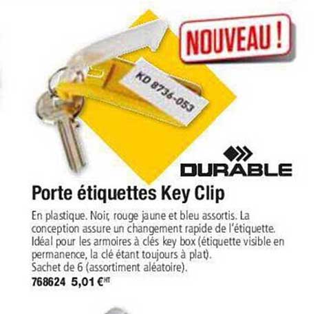 porte étiquettes key clip durable