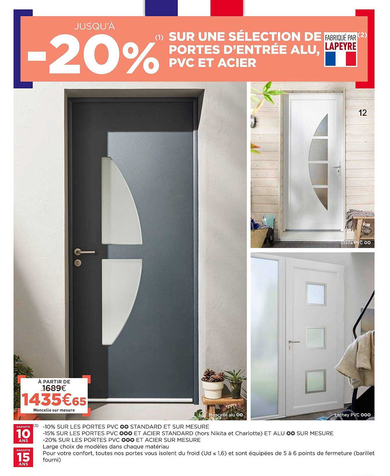 portes d'entrée alu, pvc et acier