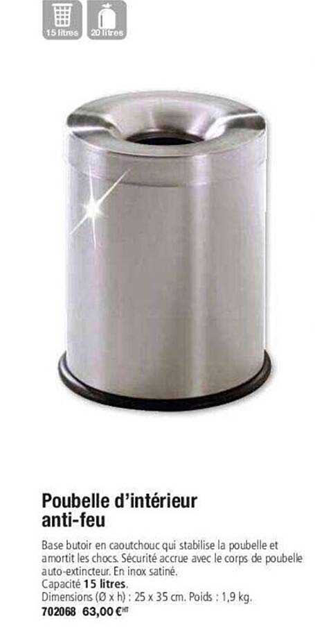 Poubelle D'intérieur Anti-feu