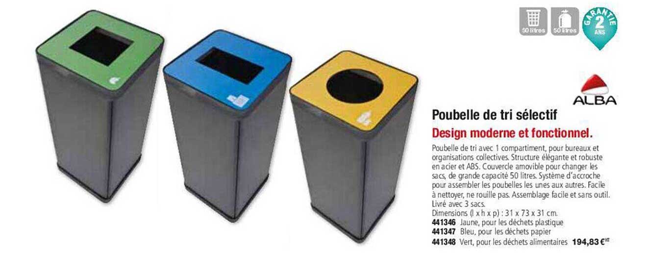 poubelle de tri sélectif alba