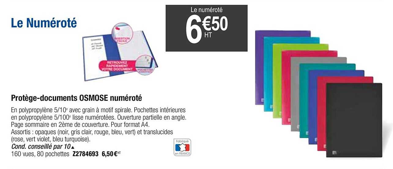 protège-documents osmose numéroté
