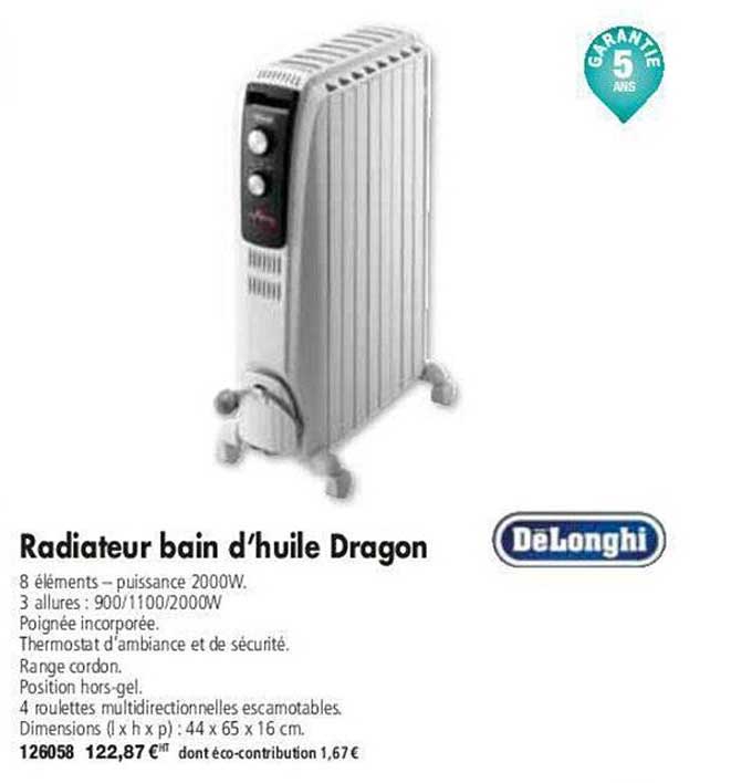 Radiateur Bain D'huile Dragon DeLonghi