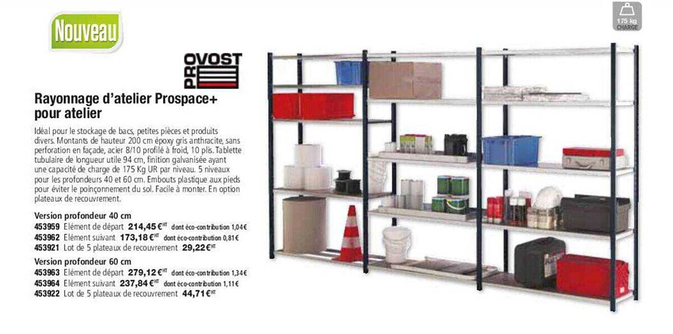 rayonnage d'atelier prospace+ pour atelier