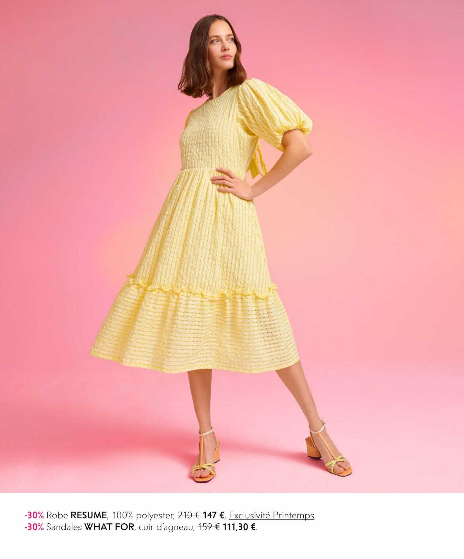 robe résume, sandales what for