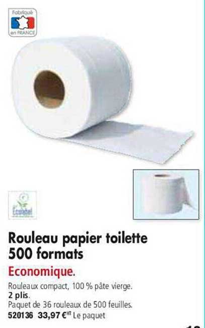 Rouleau Papier Toilette 500 Formats