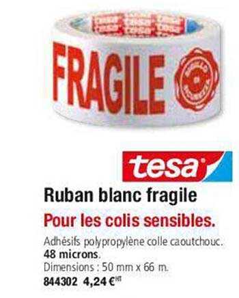 ruban blanc fragile tesa