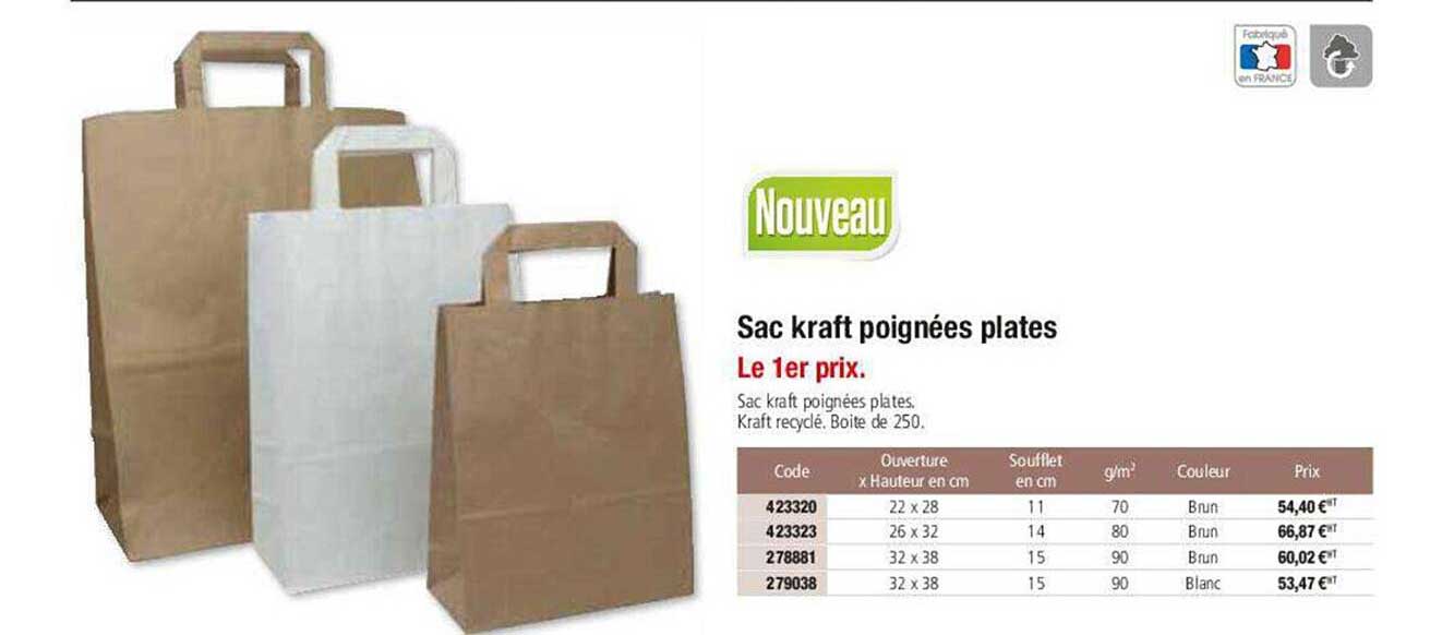 Sac Kraft Poignées Plates