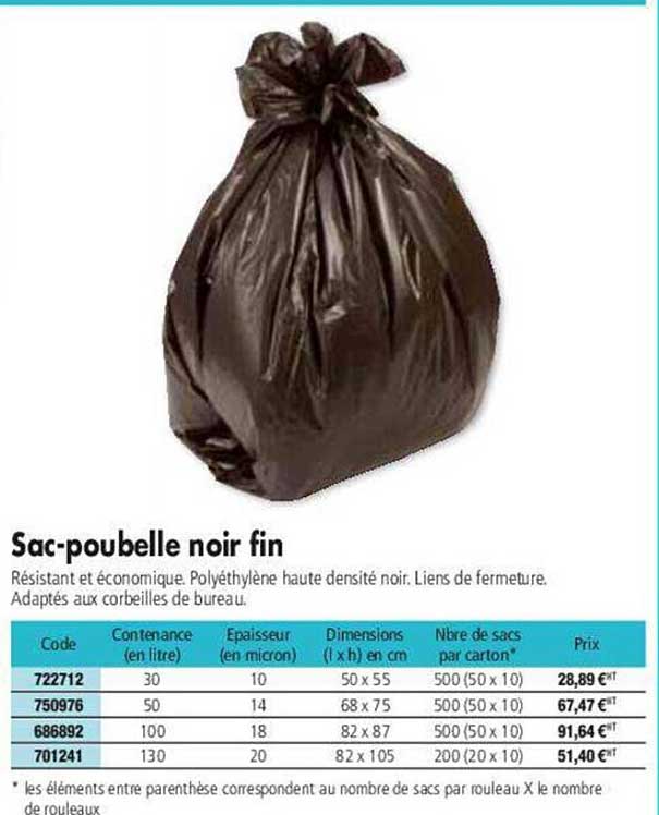 sac-poubelle noir fin