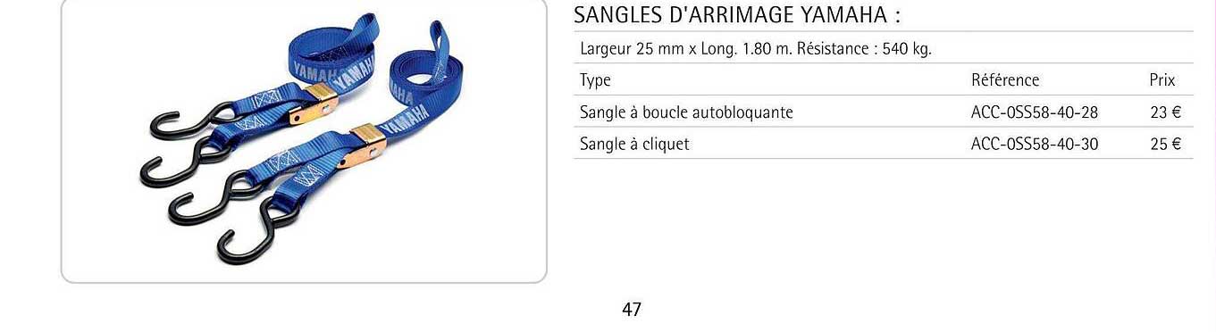 sangles d'arrimage yamaha