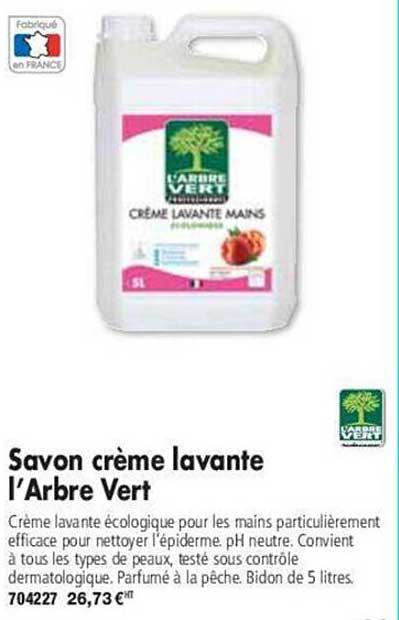 savon crème lavante l'arbre vert